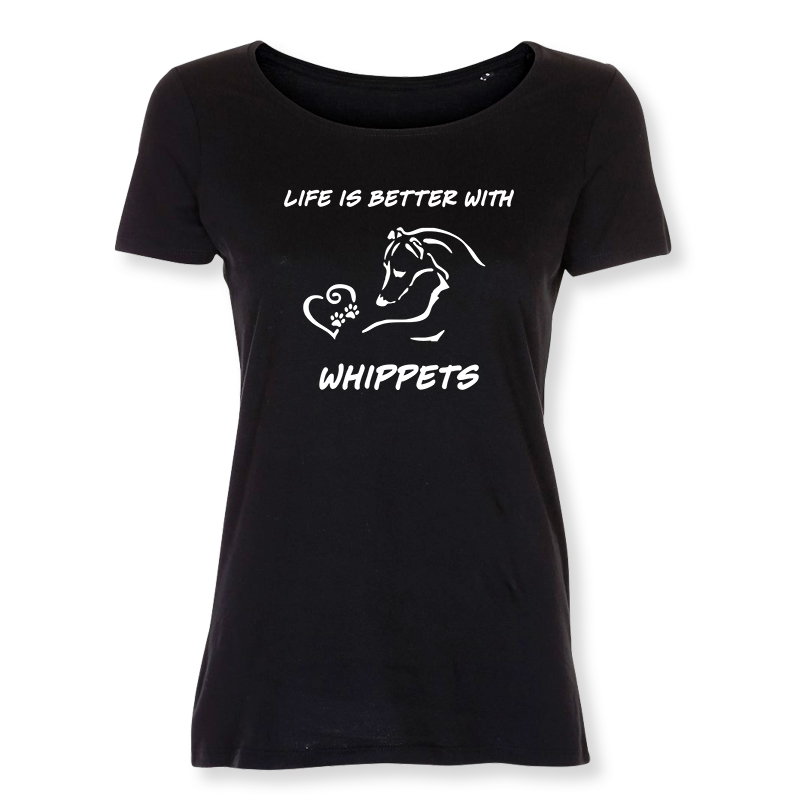 Dam T-shirt med Whippet motiv - Torshammarens