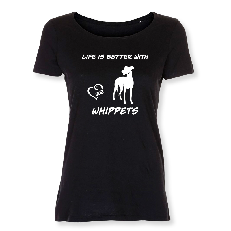 Dam T-shirt med Whippet motiv - Torshammarens