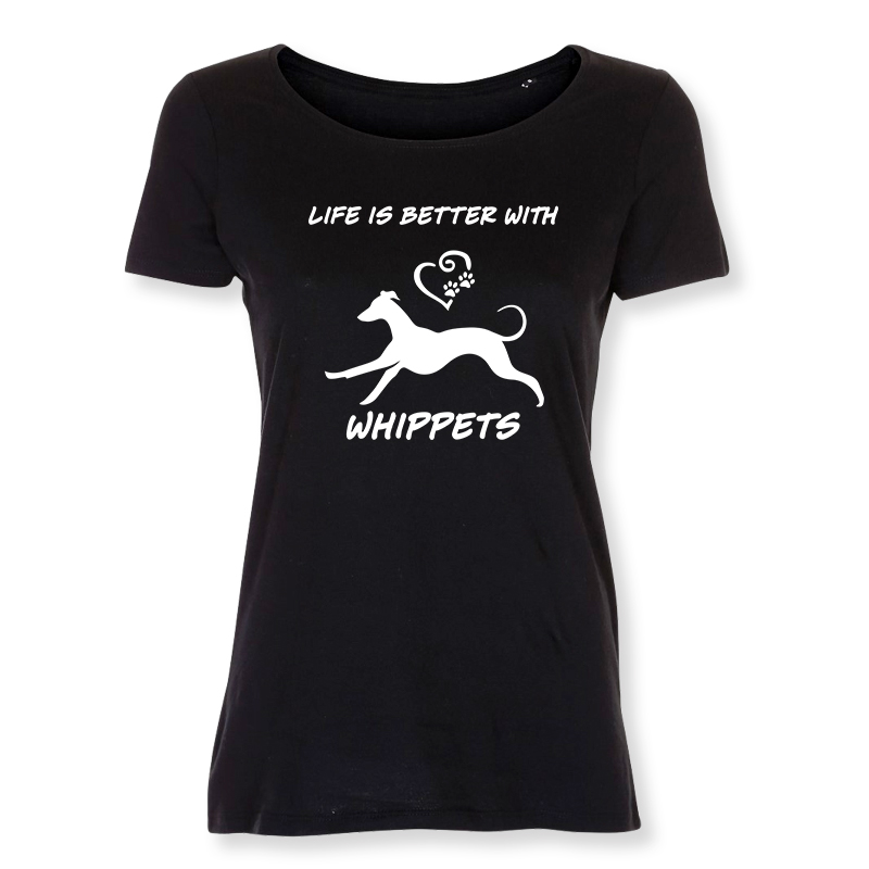 Dam T-shirt med Whippet motiv - Torshammarens