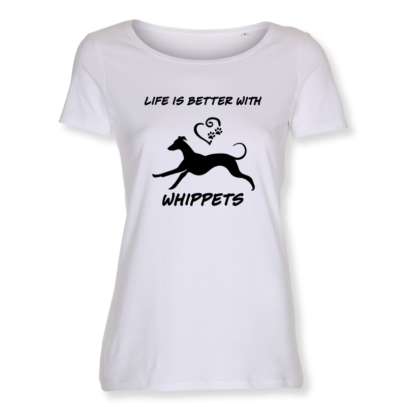 Dam T-shirt med Whippet motiv - Torshammarens